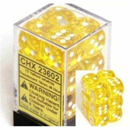 TOYS4.0 Chessex Translucent d6 Yellow & White Dice Block TO3759700